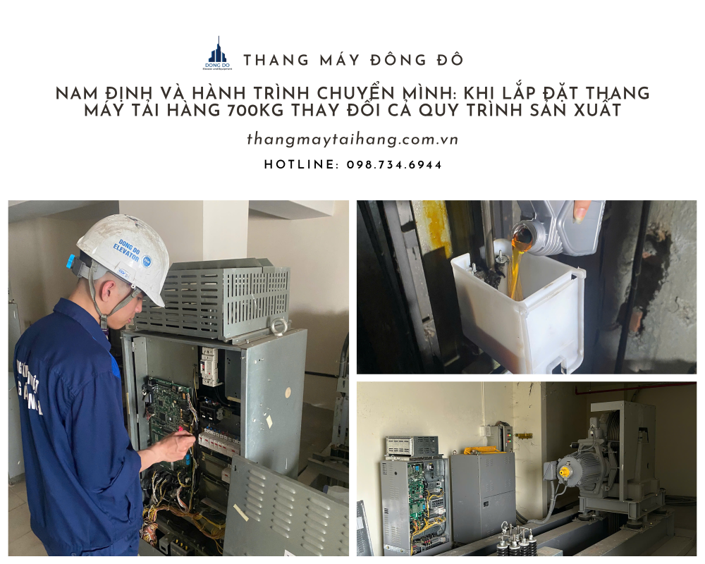 lắp đặt thang máy tải hàng 700kg tại nam định