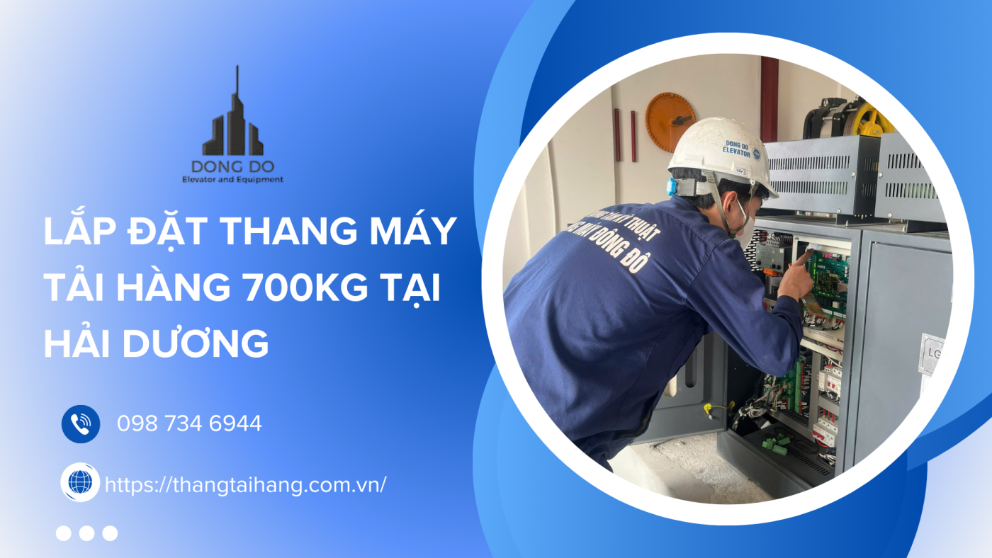 lắp đặtt hang máy tải hàng 700kg tại hải dương