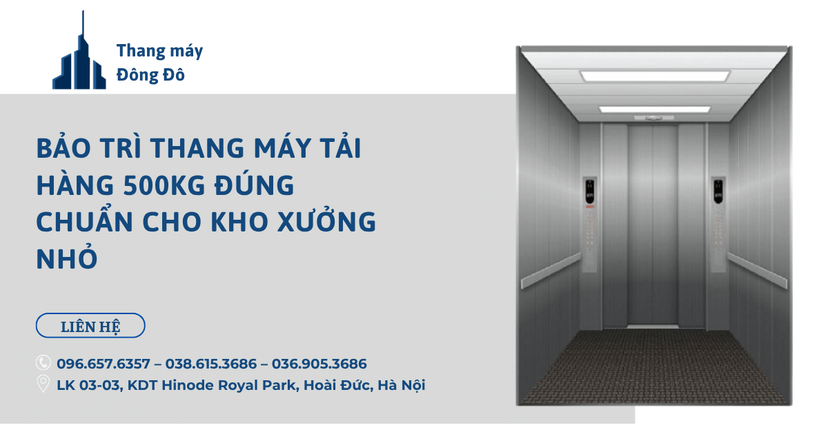 Bảo trì thang máy tải hàng 500kg đúng chuẩn cho kho xưởng nhỏ