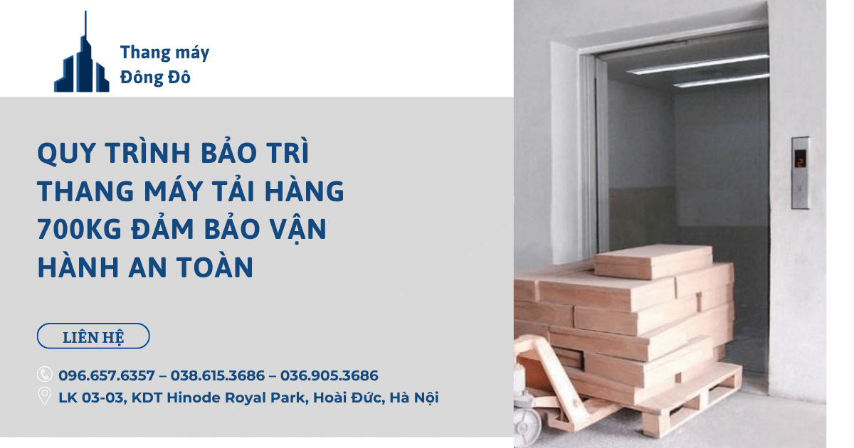 Quy trình bảo trì thang máy tải hàng 700kg đảm bảo vận hành an toàn