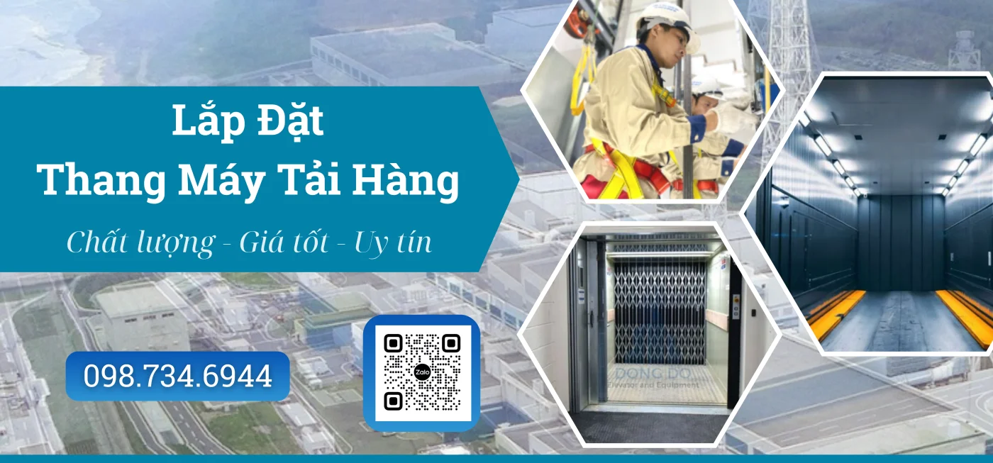 ảnh bìa thang máy tải hàng đông đô